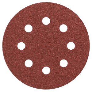 Bosch Schleifblatt EfWP K120, Ø 115 mm, für Holz und Farbe, mit 8 Löchern.