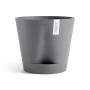 Ecopots Pflanztopf Venice 2, grau, 40x35 cm, mit Untersetzer. Ideal für Innen- und Außenbereiche.