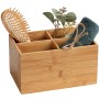 Wenko Bambus Box Terra mit 4 Fächern, braune Aufbewahrungsbox für Badutensilien.