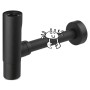 Schwarzer, matter Design-Siphon DS-3420 von baliv für Waschbecken.
