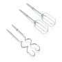 Zubehör für Severin Handmixer: 2 Rührbesen und 2 Knethaken aus Edelstahl.