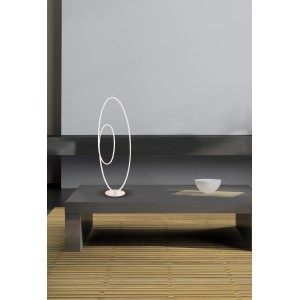 Weiße LED-Stehleuchte Odrive (120 cm) von Näve mit geschwungenem Design für modernes Ambiente.