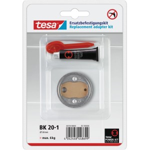 Tesa Power Kit BK20 Adapter-Set für Bad-Accessoires: Befestigungsadapter, Kleber, Inbus im Blister.