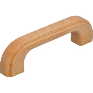 Siro Möbelgriff S30 aus Buchenholz, natur lackiert, Lochabstand 96mm.