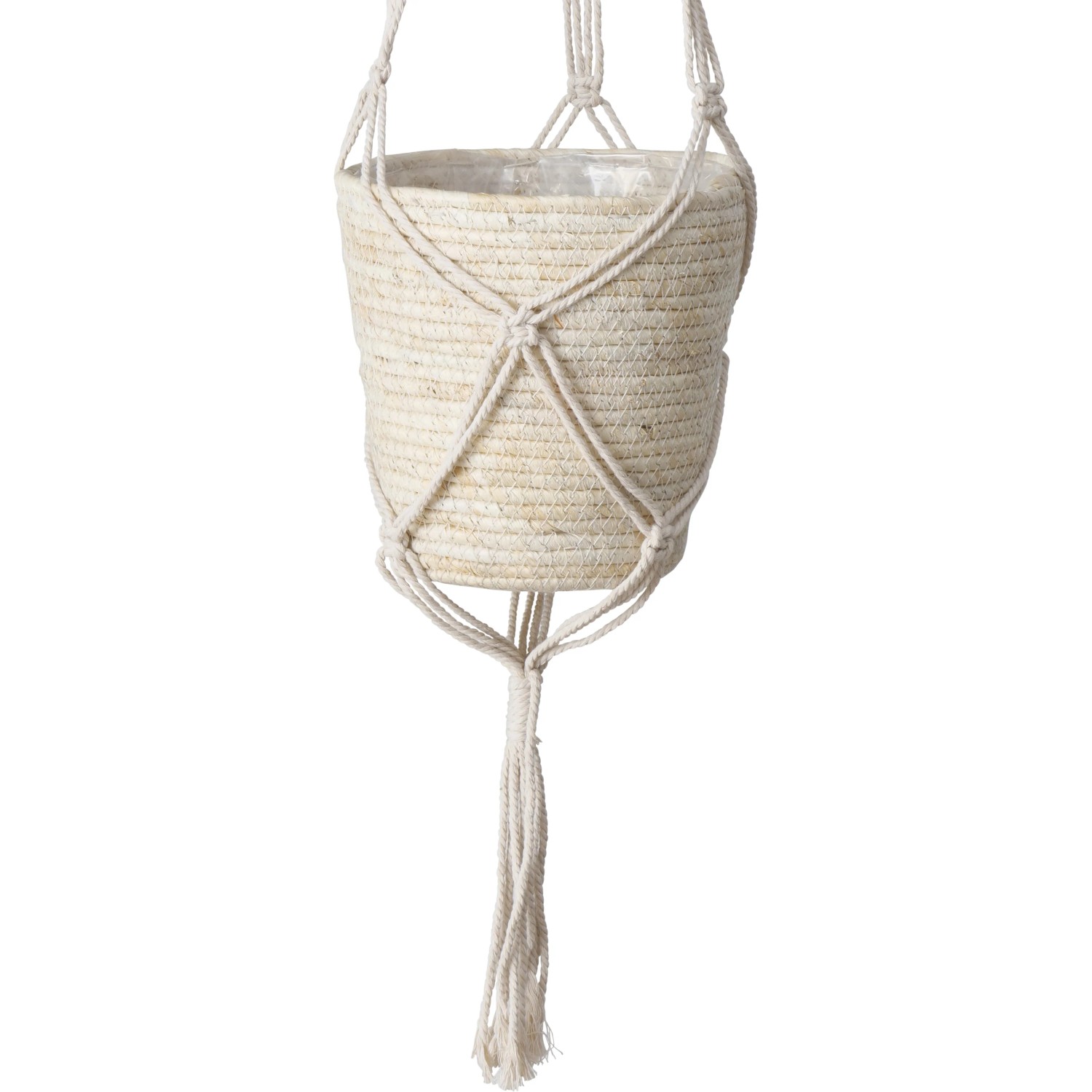 Beiger Boltze Pflanzkorb Riseva, 20 cm, aus Maisblättern, modernes Deko-Highlight für Pflanzen.