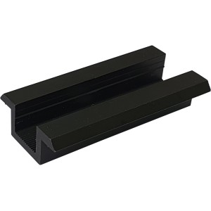 Schwarze Absaar Solar Mittelklemme zur Befestigung von Solar-Paneelen.