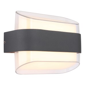 Moderne Globo Außenleuchte Plixon in Anthrazit mit Acryl-Schirm für stilvolle Außenbeleuchtung.