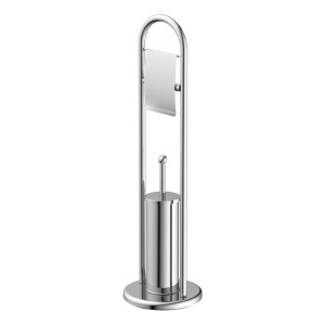 Eisl Stand WC-Set Chrom mit WC-Bürste und Toilettenpapierhalter.