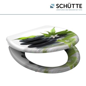Schütte WC-Sitz Jasmin Duroplast mit Absenkautomatik und Stein-Motiv.