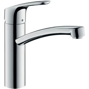 Hansgrohe Focus Küchenarmatur für Niederdruck, Chrom, Einhebelmischer für offene Warmwasserbereiter.