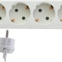 REV Ice Steckdosenleiste, 6-fach, weiß-grau mit Schalter und Winkelstecker.