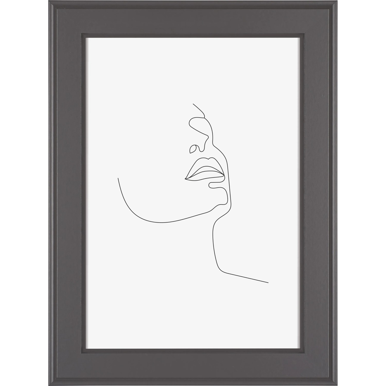 Anthrazitfarbener MDF-Bilderrahmen Malmo 24x30 cm mit Grafikdruck.