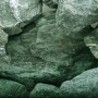 Nahaufnahme der schiefergrünen Chloritbruch-Steinfüllung für Scherf Gabione.