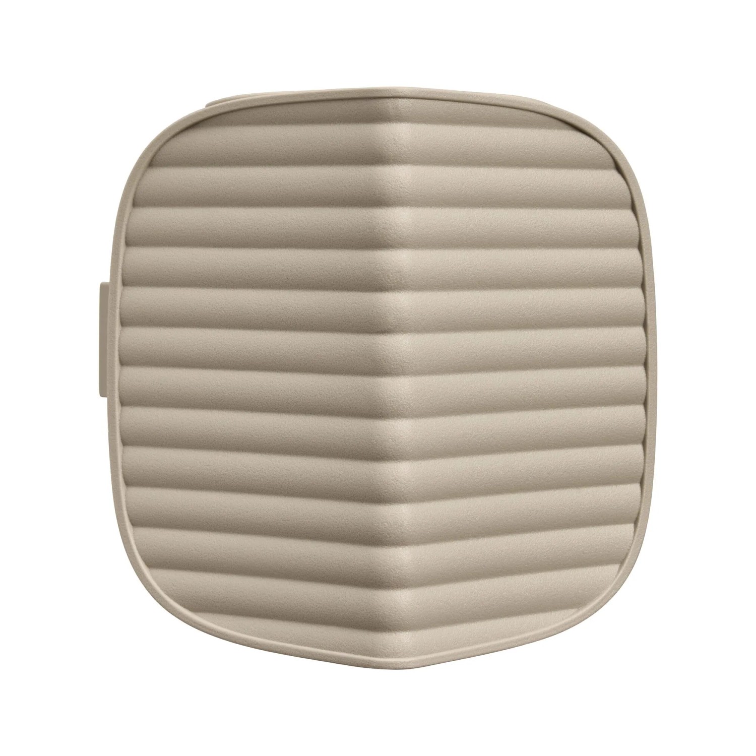 Elho Vogelfutterhaus Cosy, 18 cm, beige-weiß, gerippte Oberfläche.