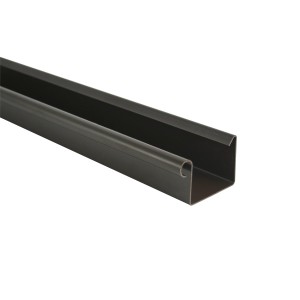 Braune Marley Kastendachrinne RG 70 (1 m) aus Kunststoff für Garagen und Gartenhäuser.