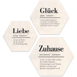 Pro Art Bildkacheln Cut-Out Set: Zuhause, Glück, Liebe als Deko für die Wand, 50x50cm.