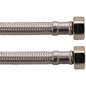 Flexibler Edelstahl-Verbindungsschlauch, 3/8 Zoll, 300 mm Länge, zur Verbindung von Armatur und Eckventil.