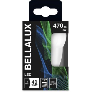 Bellalux E27 LED-Lampe in Tropfenform, 4,9W, 470lm, neutralweiß, für Wohnräume.