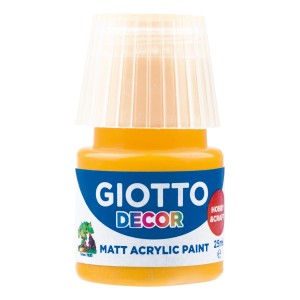 Giotto Decor Acrylfarbe Dunkel Gelb, 25ml, matte Acrylfarbe für Hobby und Bastelarbeiten.