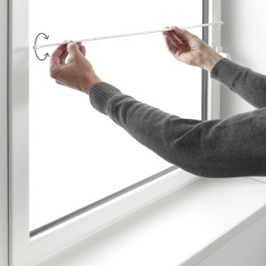 Gardinia Klemmstange, weiß, 90-120cm, 2er-Pack, Montage im Fensterfalz.