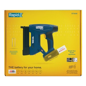 Rapid Akku-Tacker BTX606 18V im Karton, blau/schwarz, für Klammern und Nägel (Akku nicht enthalten).