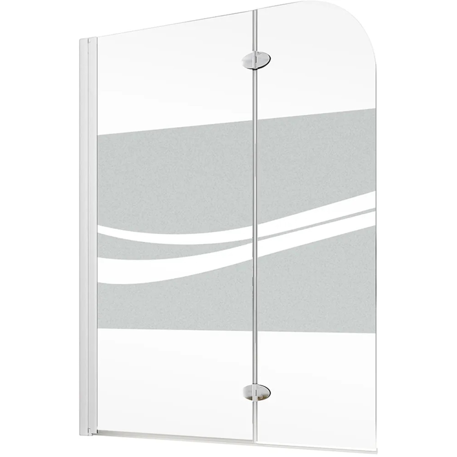Schulte Badewannenaufsatz, 2-teilig, 112x140 cm, Dekor Liane Weiß, Echtglas.