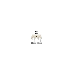 Doppelter Rohrclip, Ø 22 mm, 10er-Set, aus Kunststoff mit M6-Gewinde zur Befestigung von zwei Rohren.