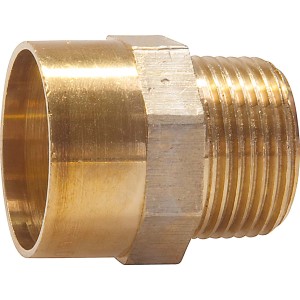 Löt-Übergangsnippel aus Rotguss, 28 mm x R 3/4, für Kupferrohre.