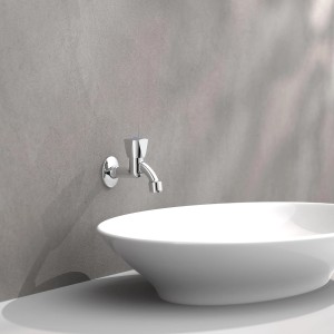 Schütte Wandauslaufventil Carneo Chrom am Waschbecken, Kaltwasserhahn für Bad oder Keller.