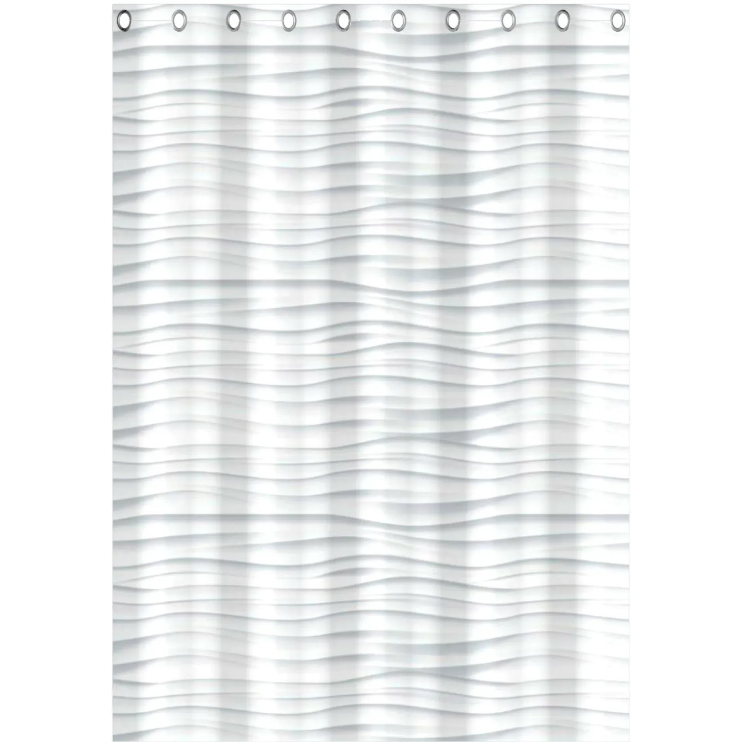 Eisl Textil Duschvorhang White Wave, 180x200 cm, mit gewelltem Muster.