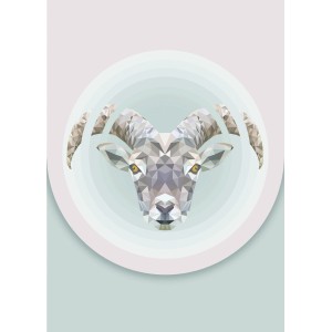 Komar Wandbild Capricorn, 50x70 cm, mit geometrischem Steinbock-Motiv.