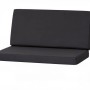 Schwarzes Gartenkissen-Set für 2-Sitzer Rattanmöbel, bestehend aus Sitz- und Rückenkissen.