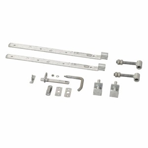 Beschläge für Gartentor Retro, Nadelholz, weiß, inkl. Scharniere und Riegel.