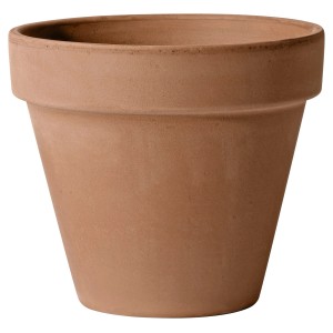 Deroma Pflanztopf Standard, 23 cm, Mocca, aus Terrakotta für den Garten.