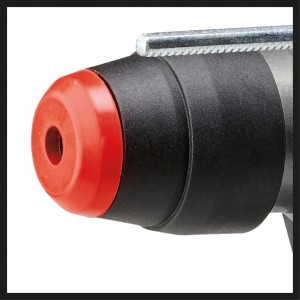 Detailaufnahme des Einhell Bohrhammer TC-RH 28 3F: Rote Werkzeugaufnahme.