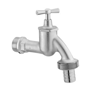 Verchromtes Auslaufventil 16,7 mm (R 1/2) mit Schubrosette für Duschzubehör.