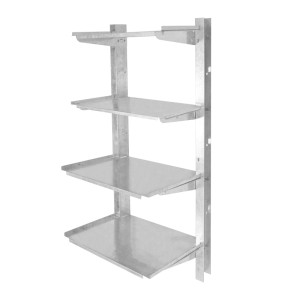 Pergart Regal-Kit für Gerätehaus: Stahlregal mit 4 Böden für Werkzeug und Gartenzubehör.