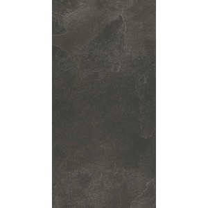 Dunkle, matte Feinsteinzeug Bodenfliese Mare Schwarz, 60x30 cm, in Steinoptik für Innenräume.