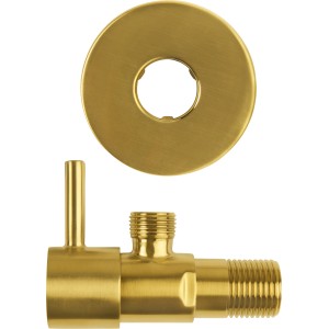 Mattgoldenes baliv Eckventil EV-3460 für Waschtisch, Wasseranschluss.