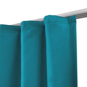 Türkise Beautissu Thermogardine Amelie, 2er Set, mit Kräuselband für Fenstervorhänge.