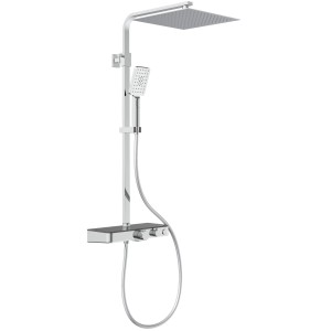 Schütte Ocean Brauseset mit Thermostat, Kopf- und Handbrause, Chrom-Anthrazit.