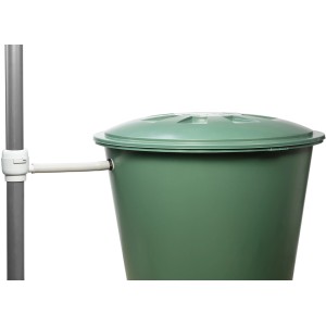 Garantia Füllautomat Mini DN 50-60, grau, mit Regentonnen-Anschluss und Fallrohr-Verbindung.