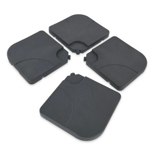 Leco Kunststoff-Plattenset für Sonnenschirm-Kreuzständer, anthrazit, 4er-Set.