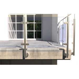 Montierte Reling mit fischer Bolzenanker FAZ II Plus 8/10 gvz galvanisch verzinkt.