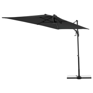 Rechteckiger, anthrazitfarbener Doppler Balkonschirm Active Green Edition, 240x135 cm, mit 6 Streben.