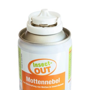 Insect-Out Mottennebel 150ml zur Bekämpfung von Kleidermotten in Innenräumen.