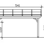 Technische Zeichnung der Skan Holz Terrassenüberdachung Verona, Maße 541x239 cm, aus Leimholz.