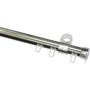 Gardinia U-Laufschiene Chrom, 190 cm, für Gardinen und Vorhänge.