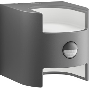 Moderne Philips LED-Außenwandleuchte Grass in Anthrazit mit Bewegungsmelder.