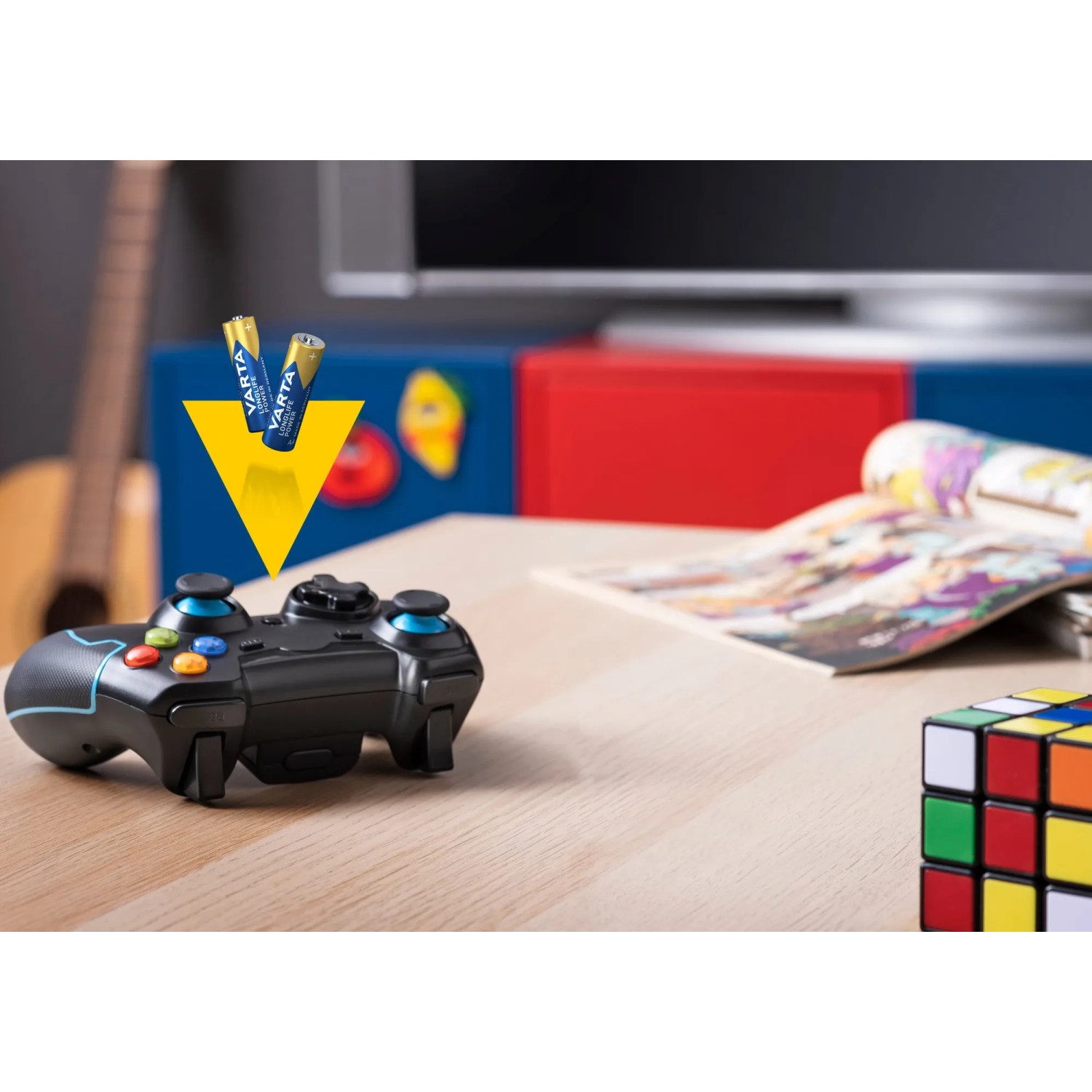 Varta Longlife Power AA Batterien (4er Pack) für Gamecontroller und andere Geräte.